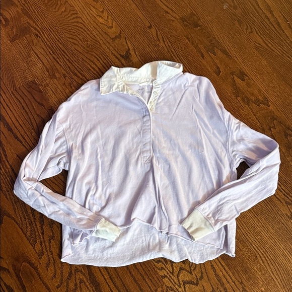 aerie Tops - Aerie Light Purple Collared Long Sleeve Shirt